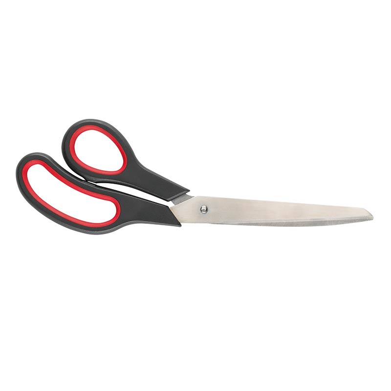 ecobra-universal-schere-spitz-25-5-cm-ovaler-griff-schwarz-rot image 1