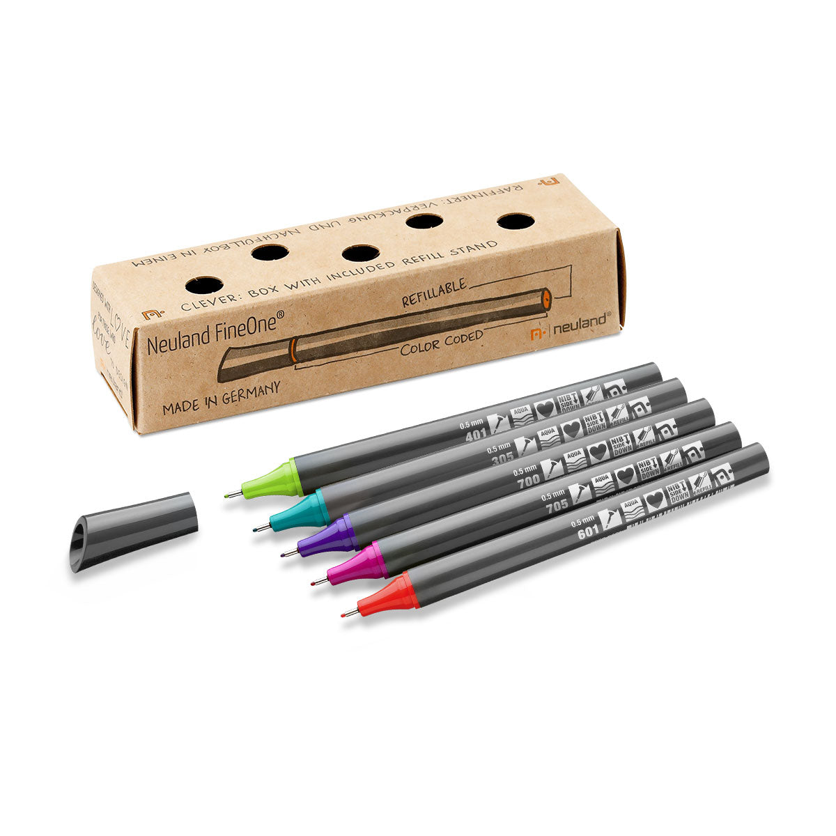neuland-fineone-sketch-5er-farbset-fineliner-marker image 8
