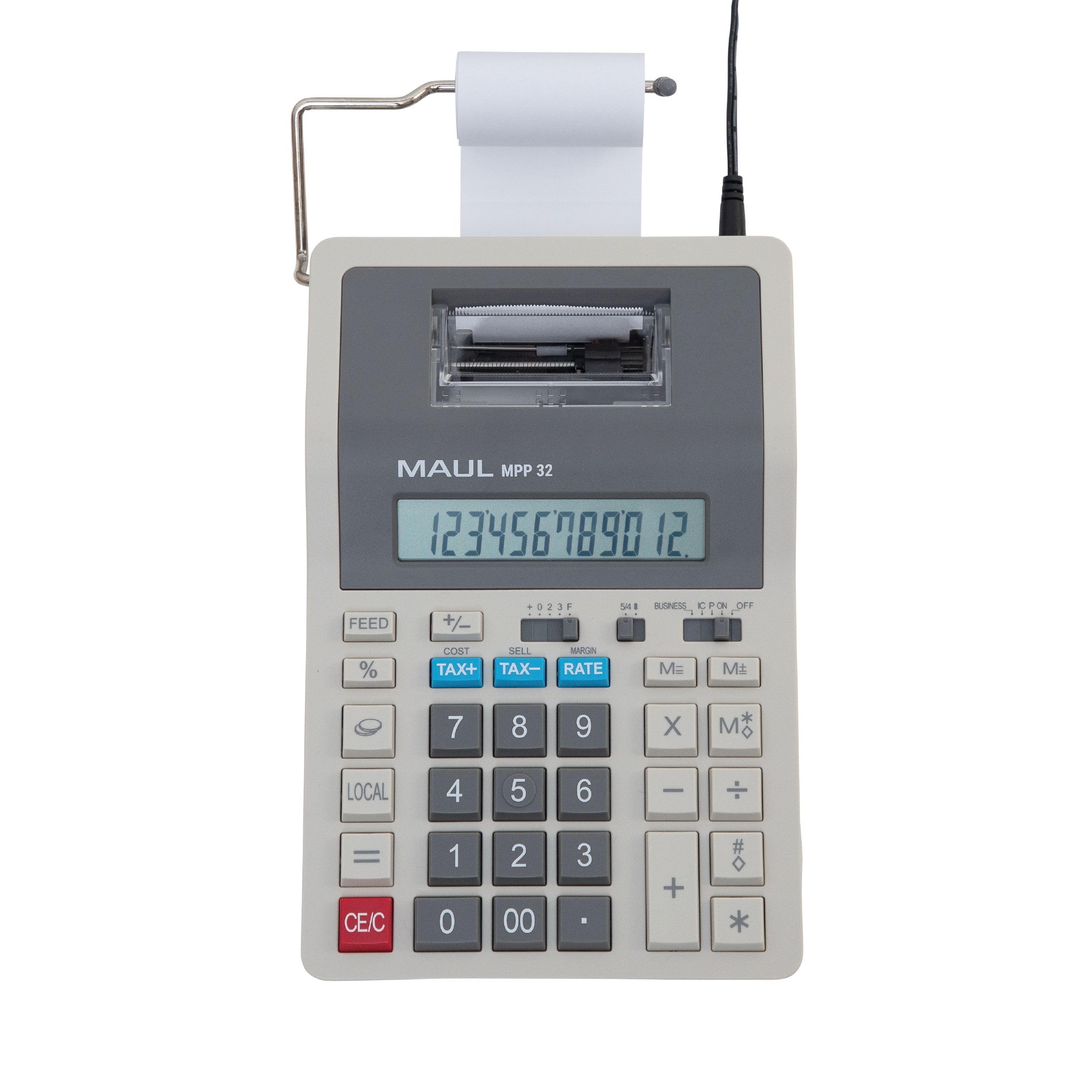 maul-druckender-tischrechner-mpp-123-grau-mit-lcd-und-papierrolle image 5