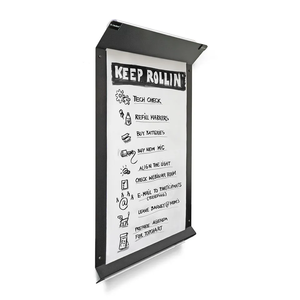 neuland-rollerposter-2-0-magnettafel-mit-papierrolle-schwarz-matt image 1