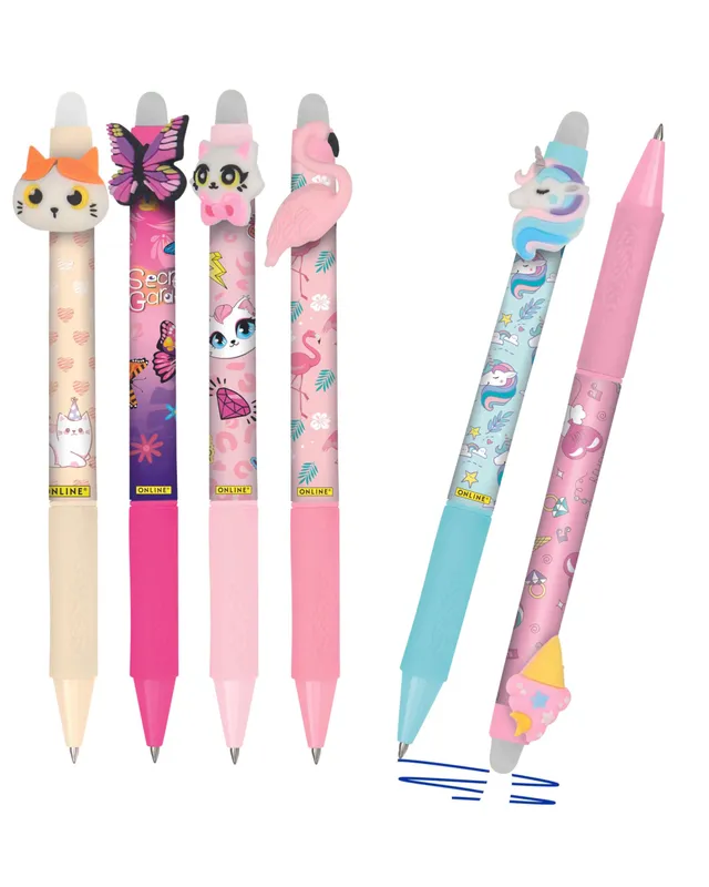 online-magixx-fun-girls-6er-set-radierbarer-gelschreiber-blau-0-7-mm image 1