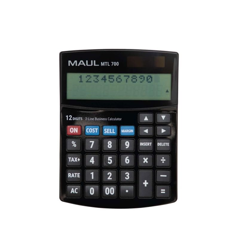 maul-tischrechner-mtl-700-schwarz-12-stellig-lcd-solar-batterie image 3