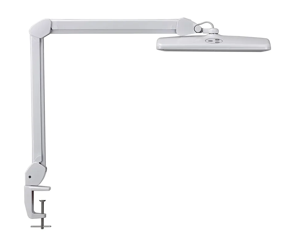 maul-maulintro-led-schreibtischlampe-wei-mit-klemmfu-und-doppelarm image 1