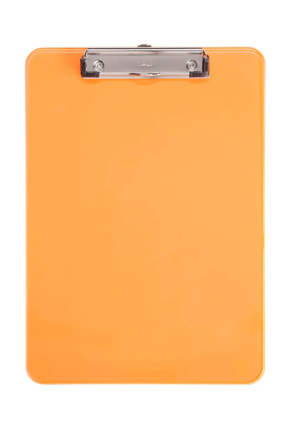 maul-maulneon-klemmbrett-a4-orange-transparent-hochformat-mit-stahlclip image 1