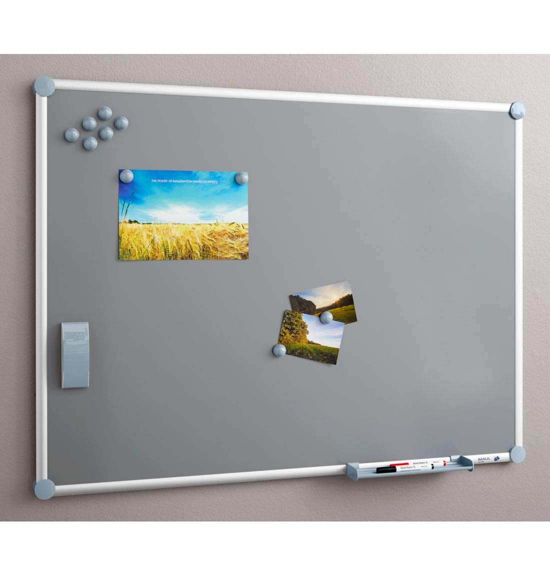 maul-maulpro-whiteboard-60-x-90-cm-silber-magnethaftend-mit-starterset image 1