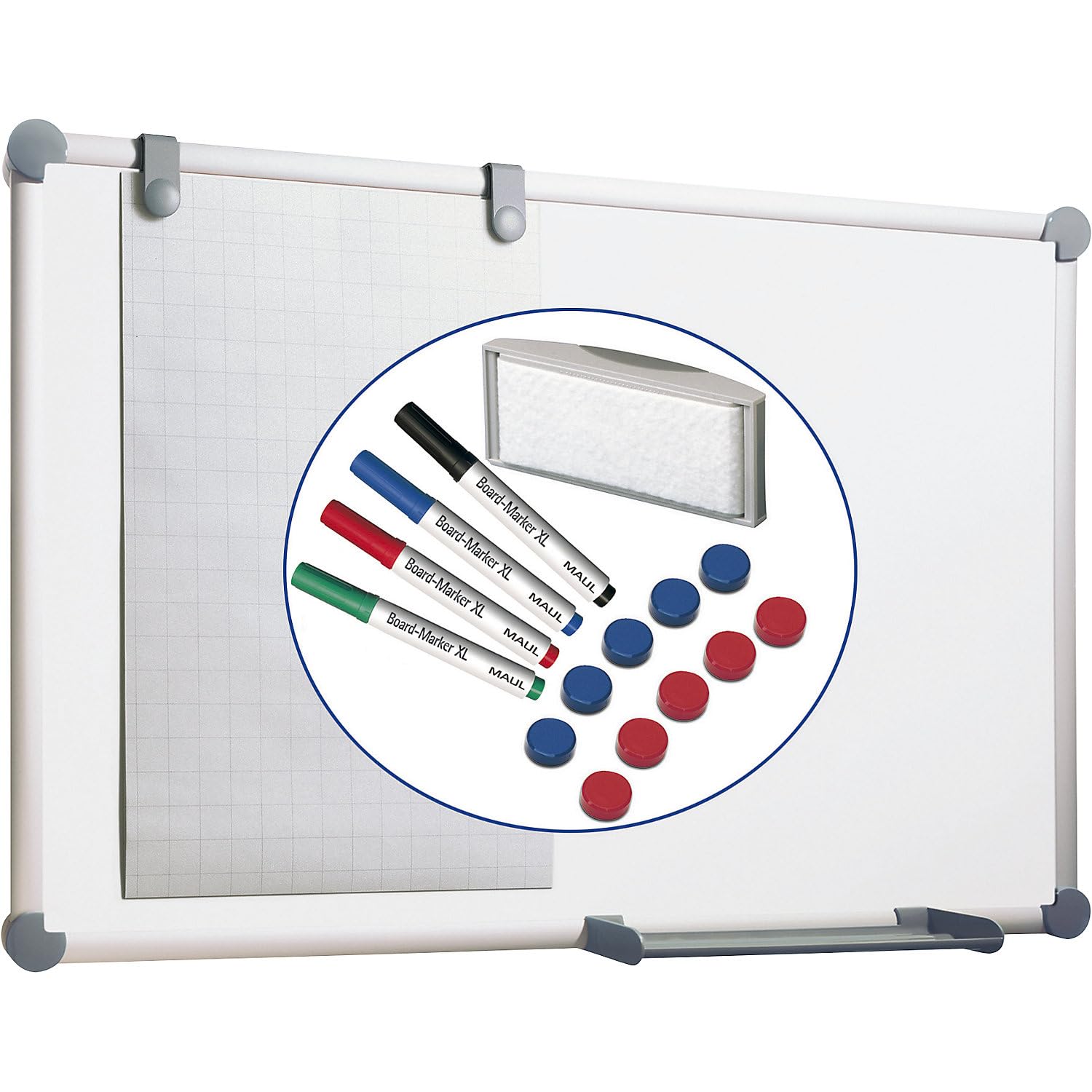 maul-maulpro-whiteboard-90x120-cm-wei-alurahmen-set image 1