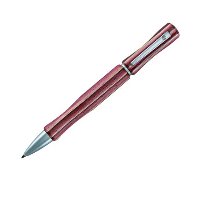 ecobra-woodline-victoria-kugelschreiber-rot-braun-gemasert image 1