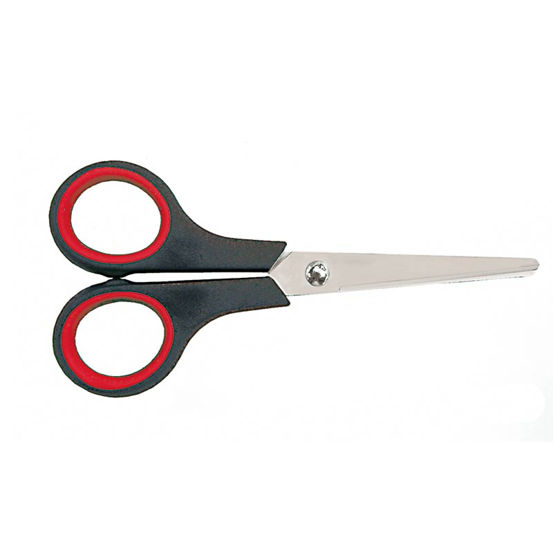 ecobra-bastel-schere-rund-13-5-cm-schwarz-rot-mit-softgriff image 1