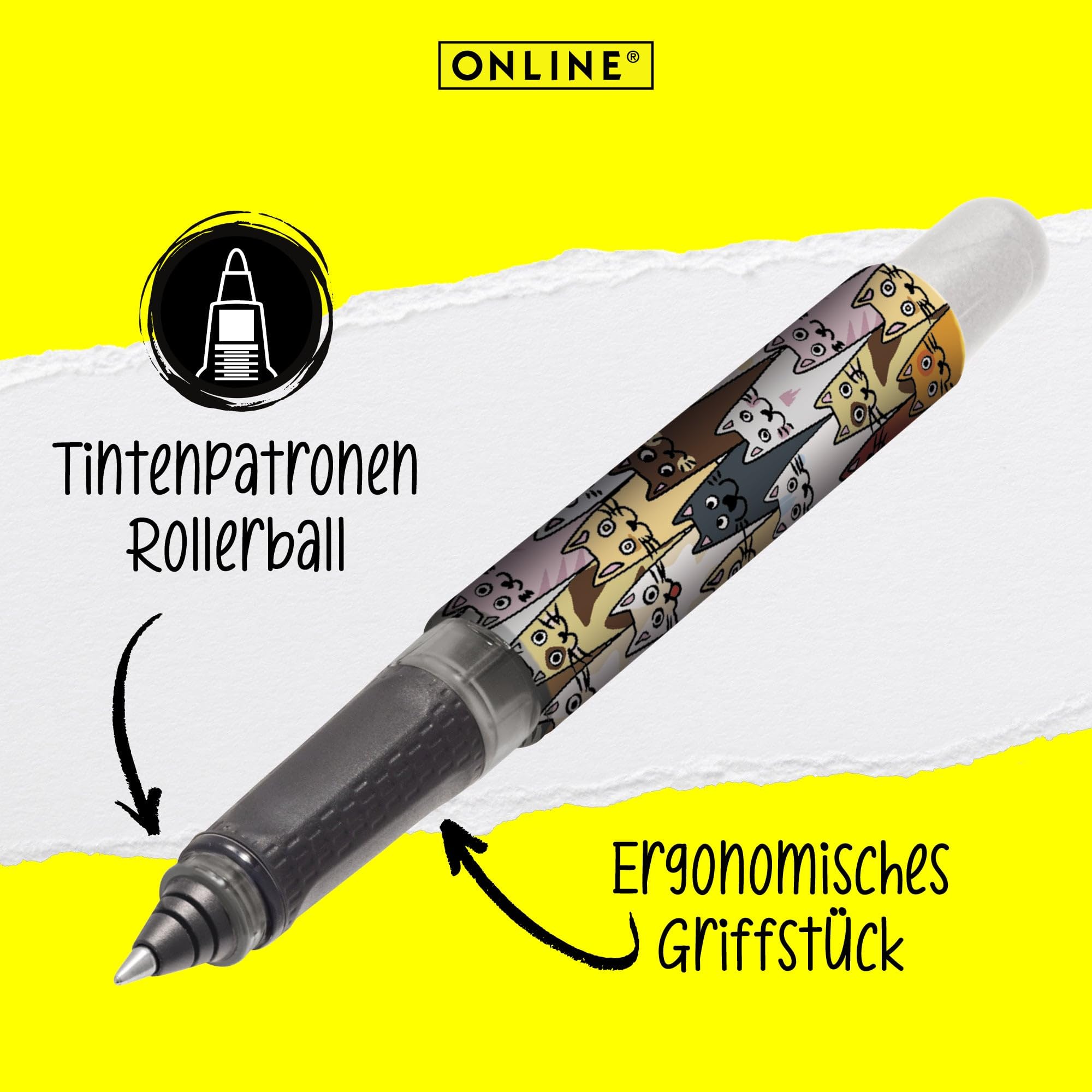 online-college-tintenroller-fluffy-cats-katzen-design-0-7-mm-mit-kombipatrone image 2