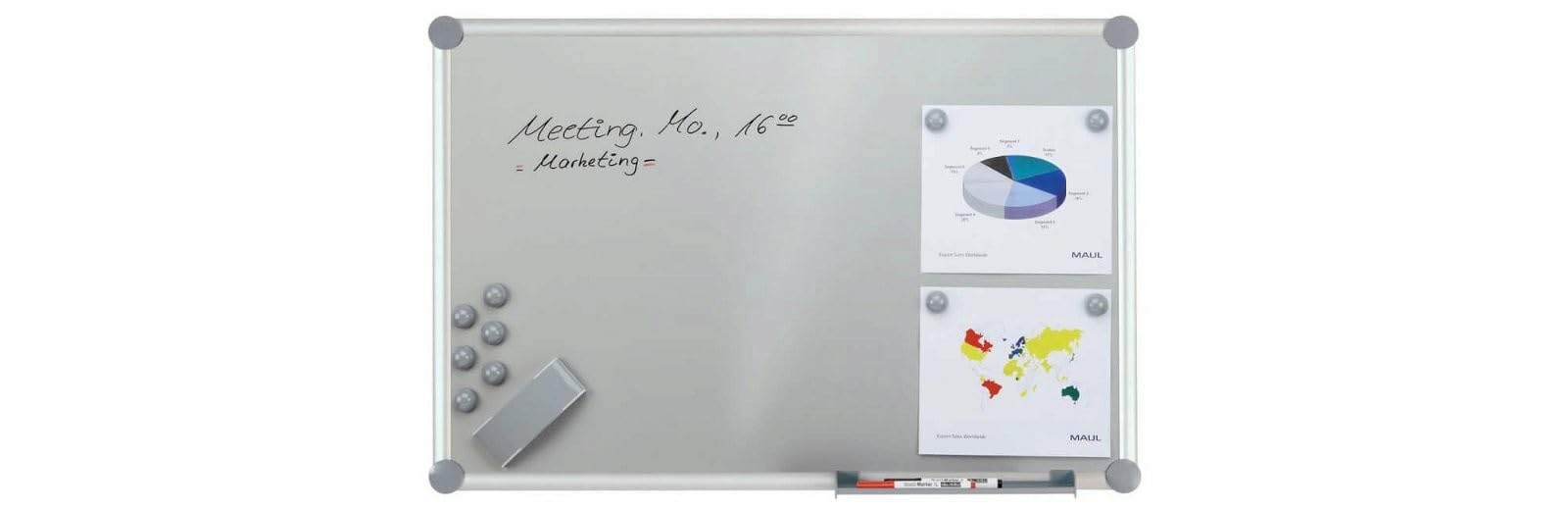 maul-maulpro-whiteboard-90-x-120-cm-silber-alurahmen-komplettset image 2