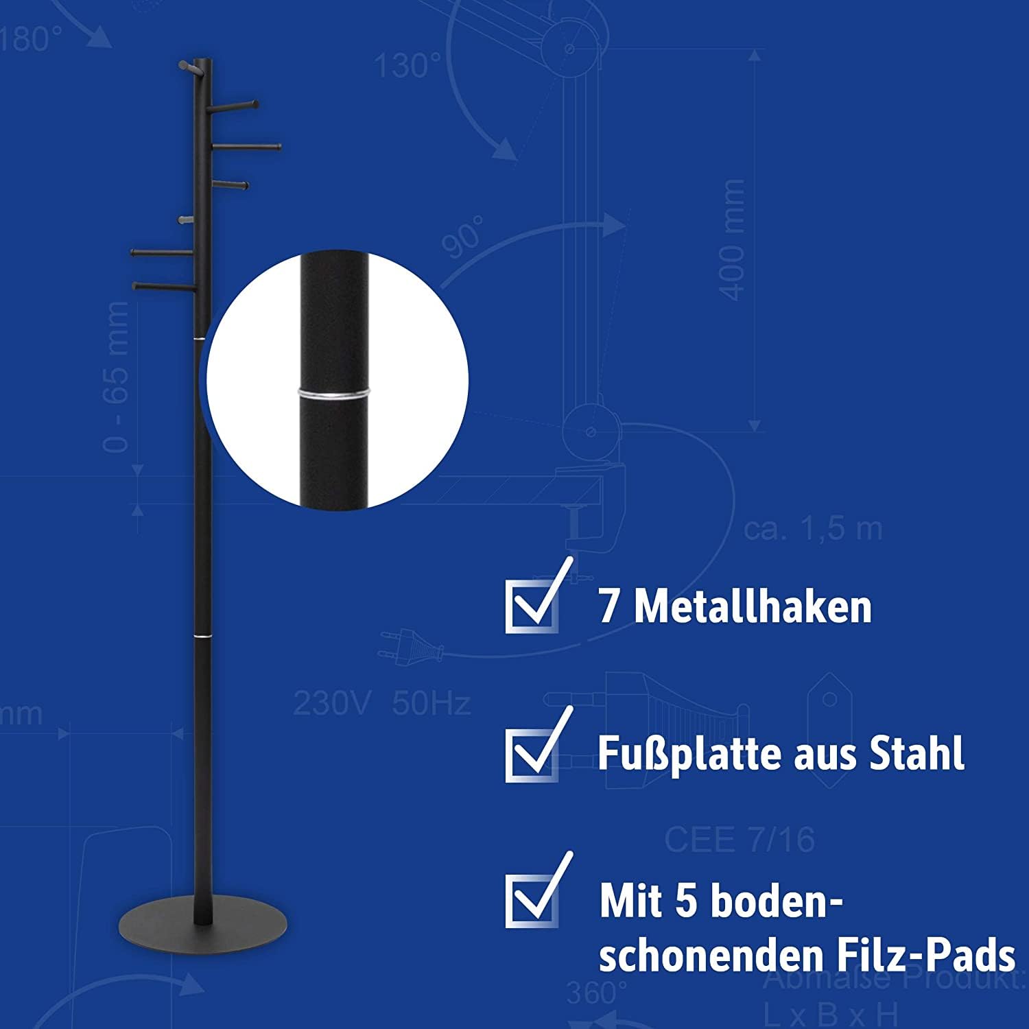 maul-garderobenst-nder-maulcaurus-standgarderobe-schwarz image 5