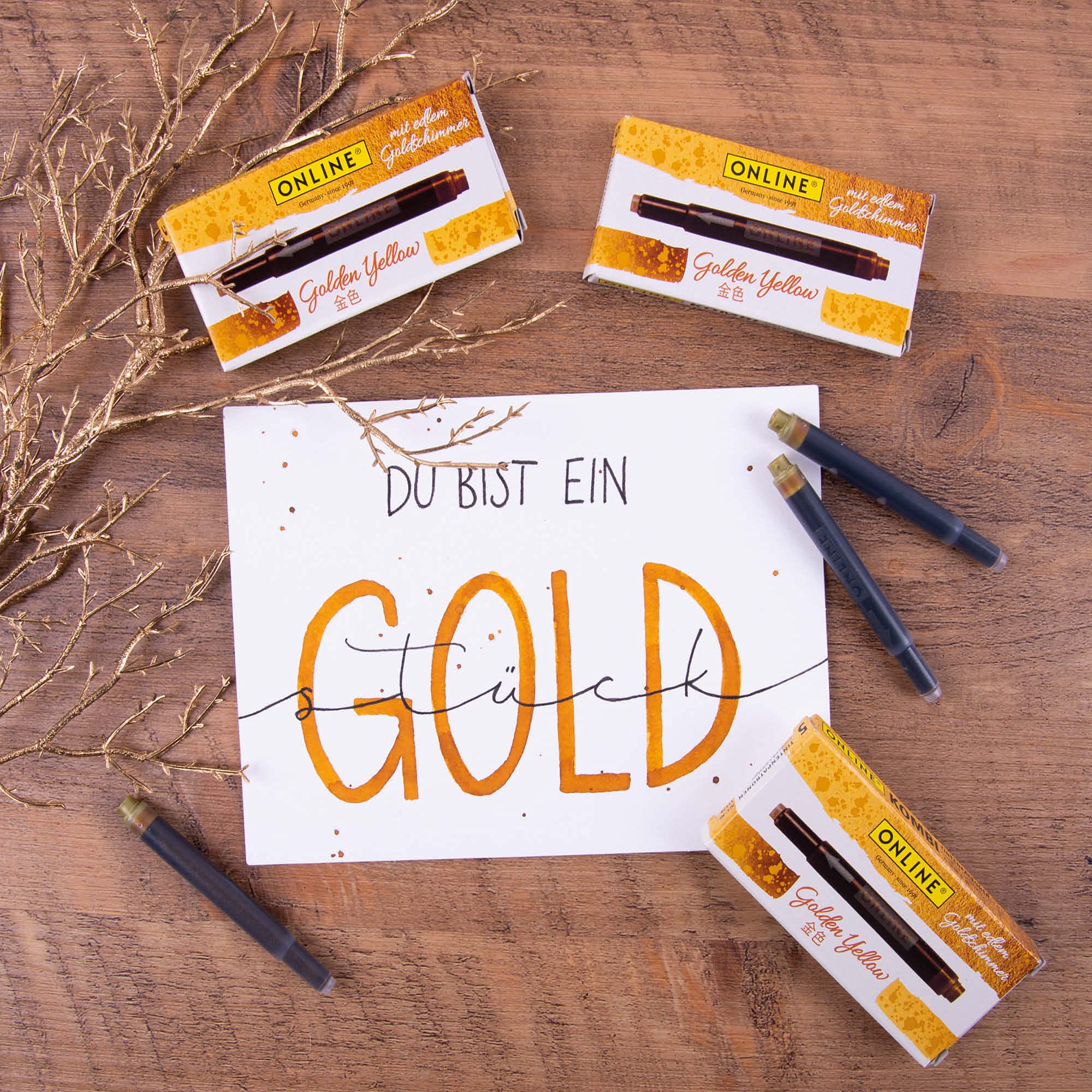 online-golden-yellow-kombi-tintenpatronen-goldschimmer-10er-pack image 5