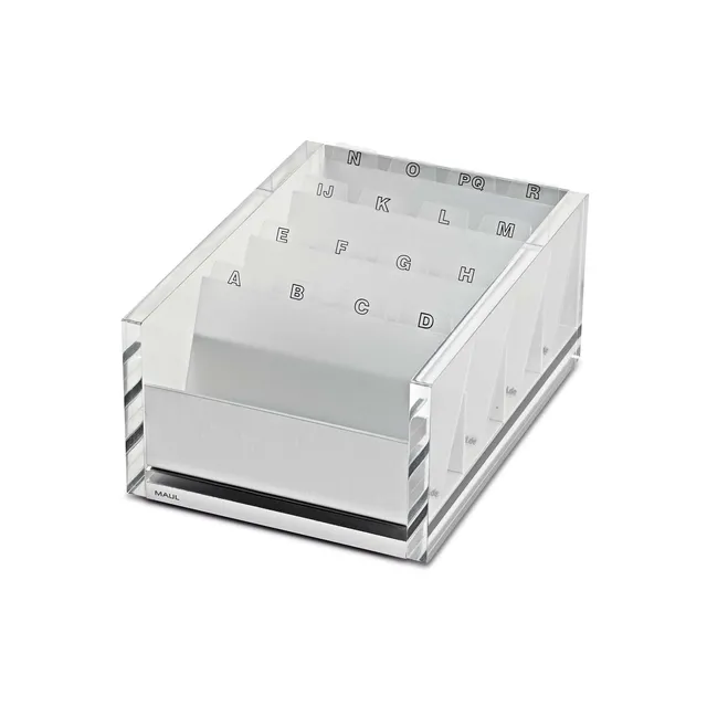 maul-maulacro-visitenkartenbox-transparent-acryl-alu-300-karten-mit-register image 1