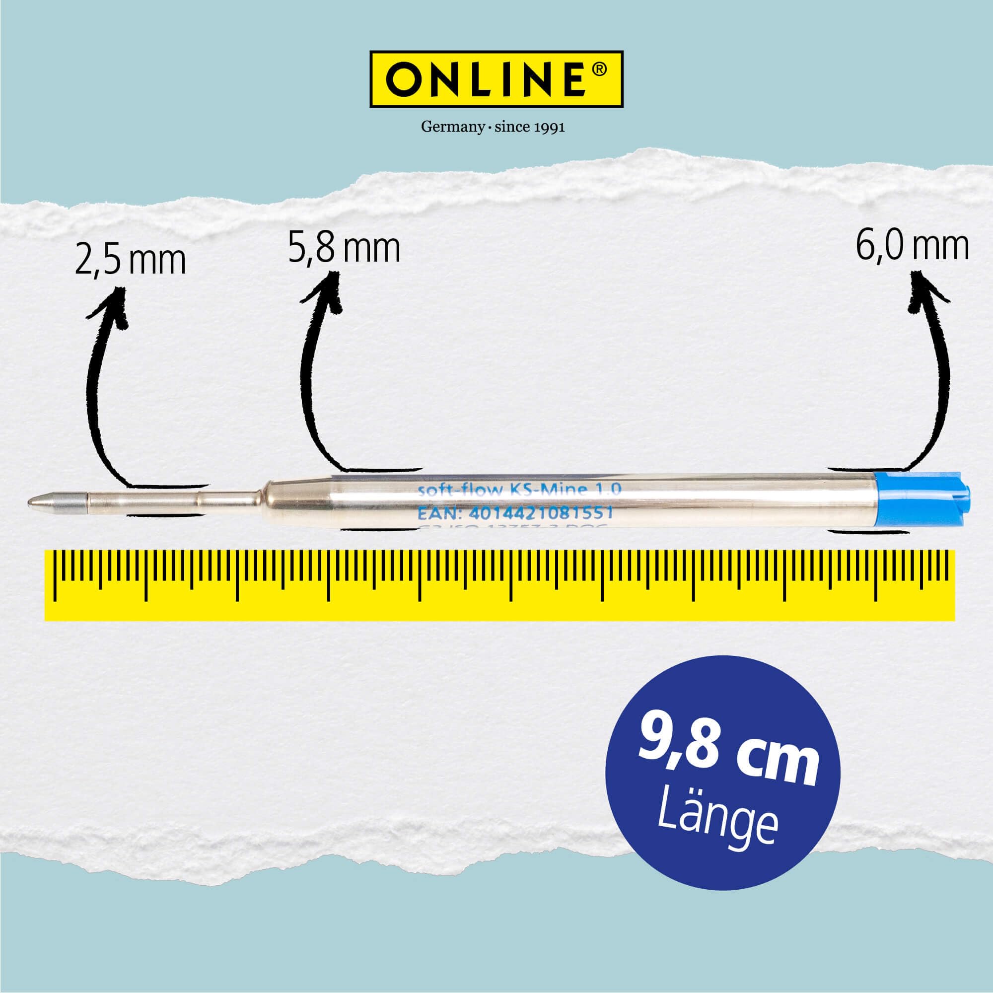 online-soft-flow-kugelschreiber-ersatzmine-m-blau-dokumentenecht image 6