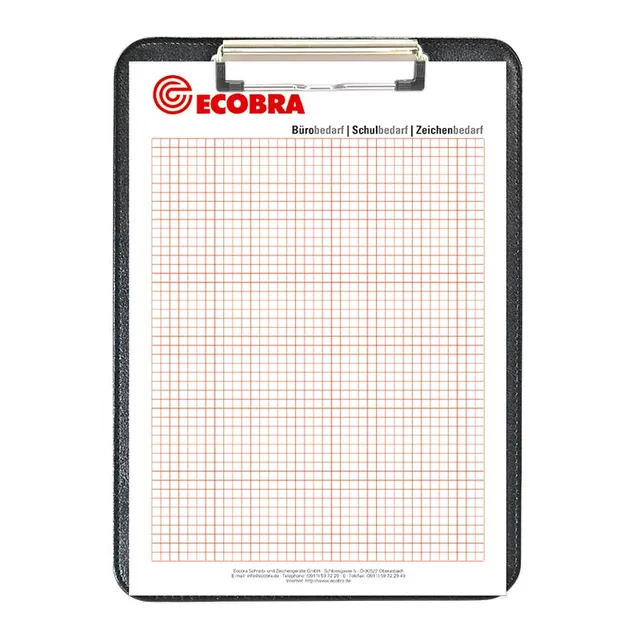 ecobra-schreibplatte-kunstleder-a4-a5-mit-klemmschiene image 1
