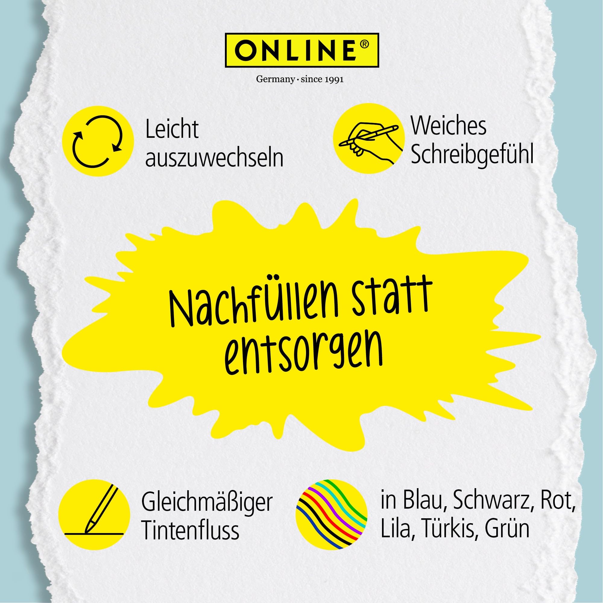 online-magixx-radierbare-ersatzminen-gr-n-0-7-mm-3er-f-r-gel-tintenroller image 4
