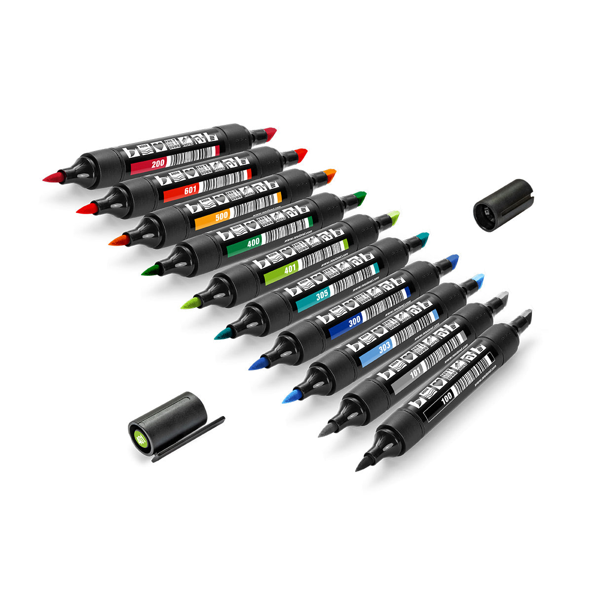 neuland-twinone-moderationsmarker-10er-farb-set-keil-und-pinselspitze image 2