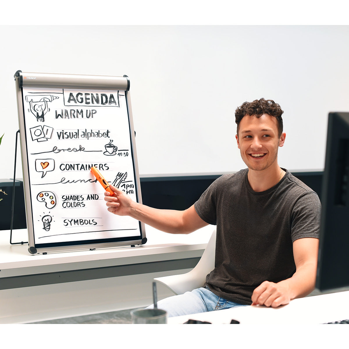 neuland-flipchart-tabletop-tisch-flipchart-mit-pinnfl-che image 2