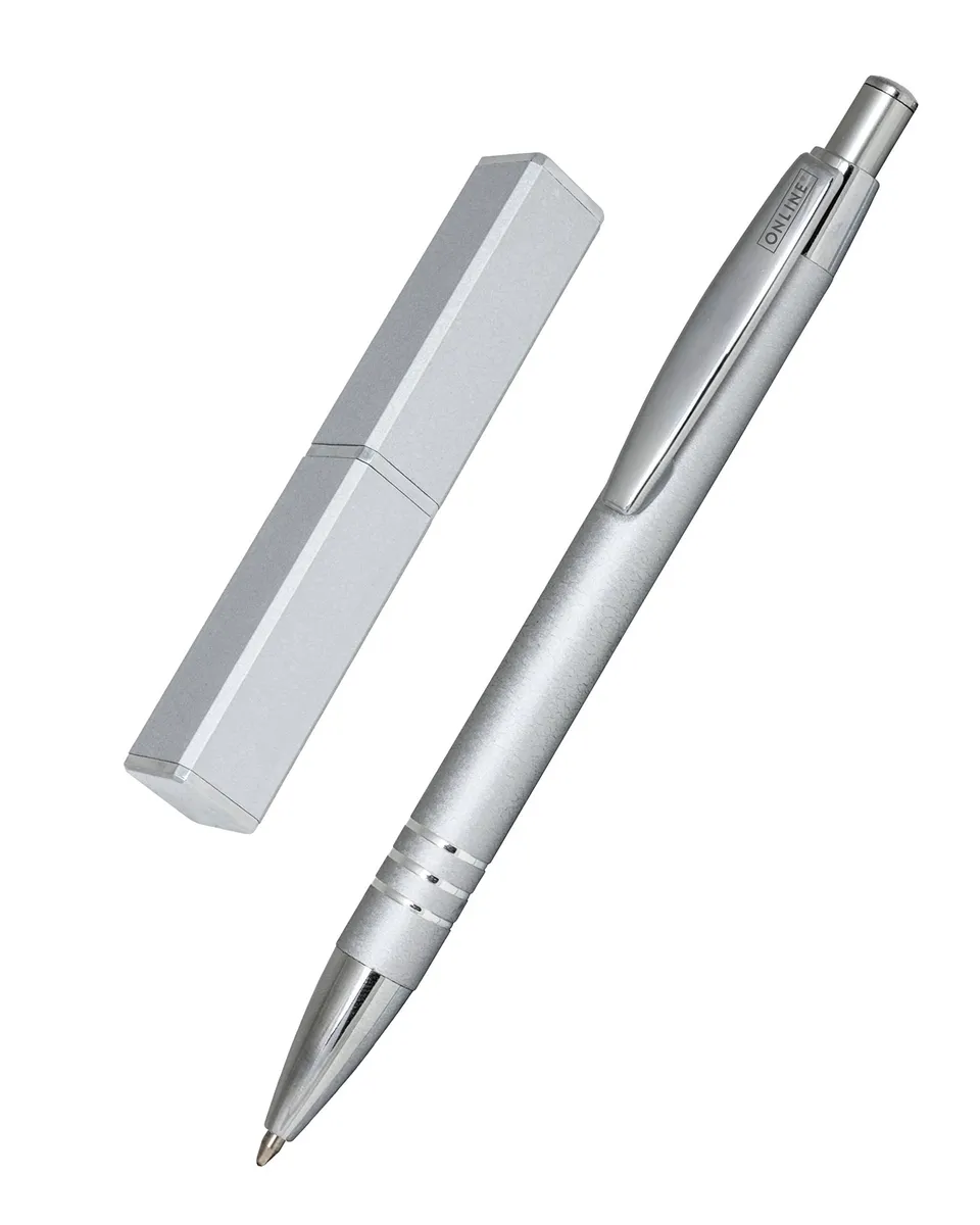 online-graphite-silver-kugelschreiber-metall-druckkugelschreiber-aluminium-schwa image 1