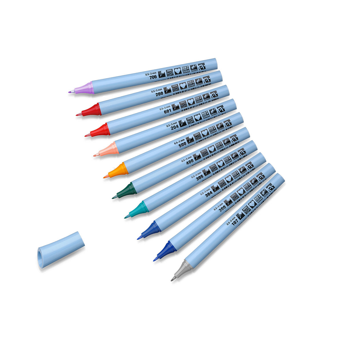 neuland-fineone-flex-fineliner-faserspitze-0-5-3-mm-10er-farb-set image 1