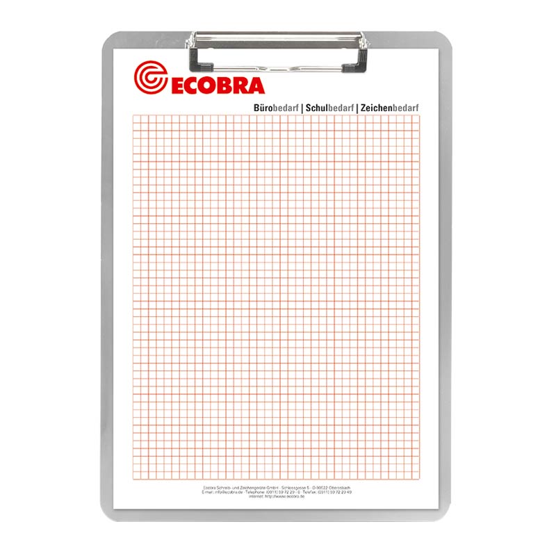 ecobra-schreibplatte-aluminium-a4-a5-mit-klemmschiene image 1