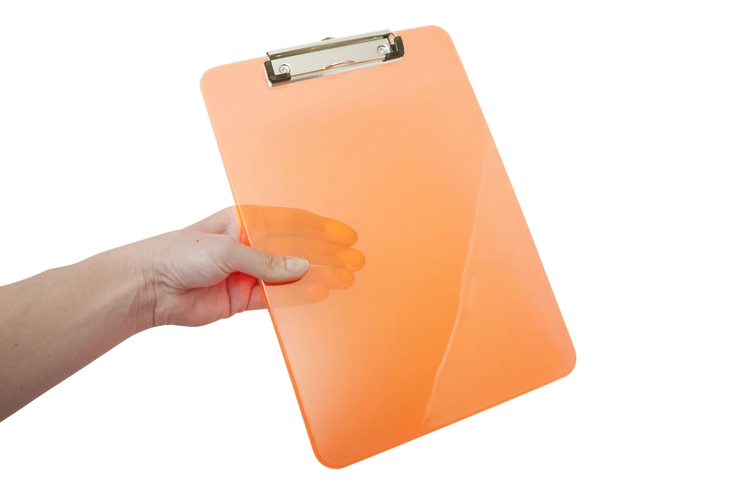 maul-maulneon-klemmbrett-a4-orange-transparent-hochformat-mit-stahlclip image 6