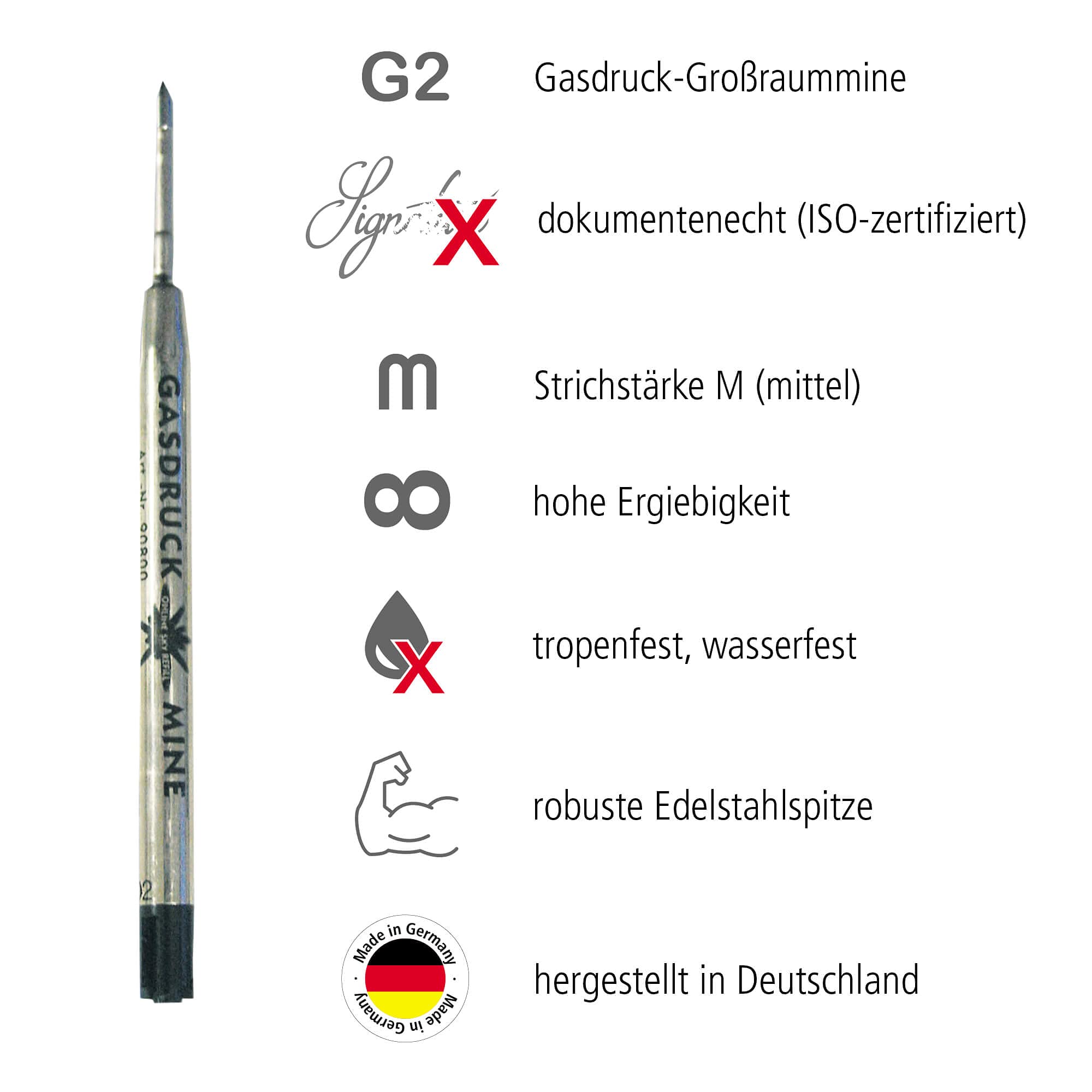 online-gasdruck-gro-raummine-40016-3-m-schwarz-g2-ersatzmine-dokumentenecht image 2