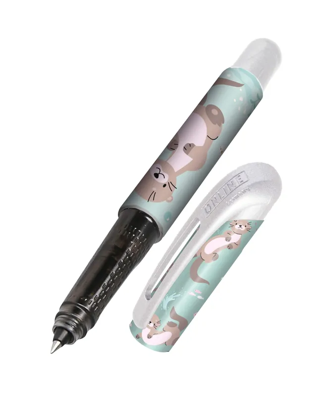 online-college-otter-tintenroller-ergonomisch-mit-kombipatrone-blau image 1