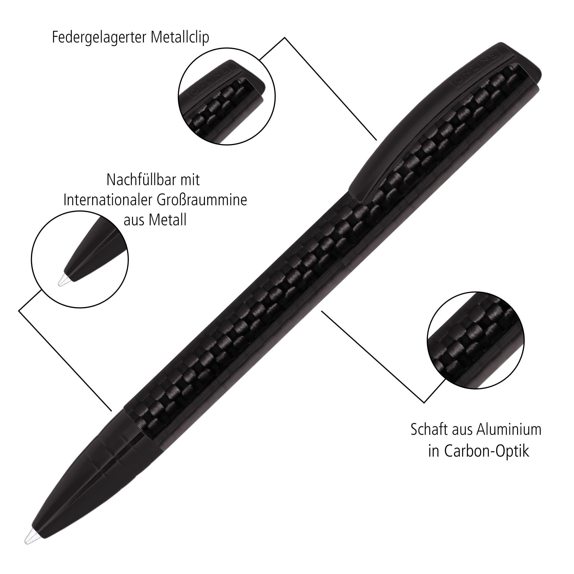 online-vision-carbon-drehkugelschreiber-aluminium-carbon-m-schwarz image 3