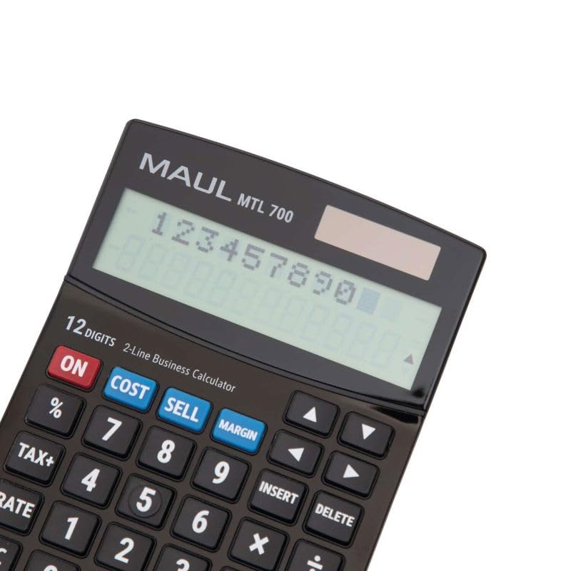 maul-tischrechner-mtl-700-schwarz-12-stellig-lcd-solar-batterie image 4