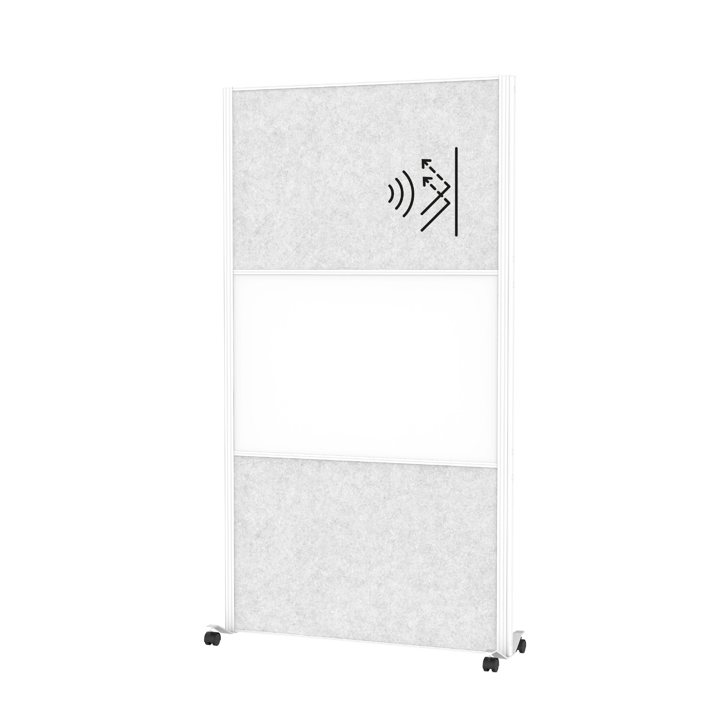 maul-maulconnecto-mobile-stellwand-silber-mit-whiteboard-kork-akustik image 2