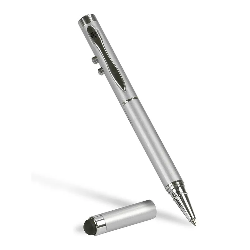 ecobra-laserpointer-4-in-1-mit-touch-pen-led-licht-und-kugelschreiber-silber image 1