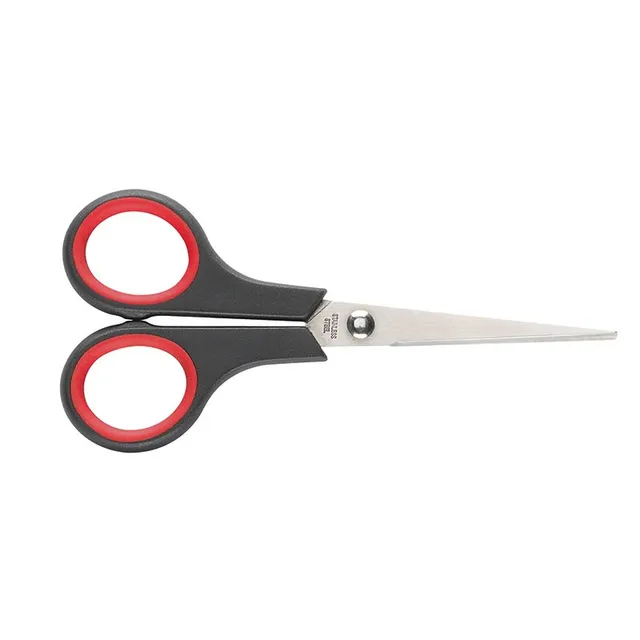 ecobra-universal-schere-spitz-14-cm-runder-griff-schwarz-rot image 1
