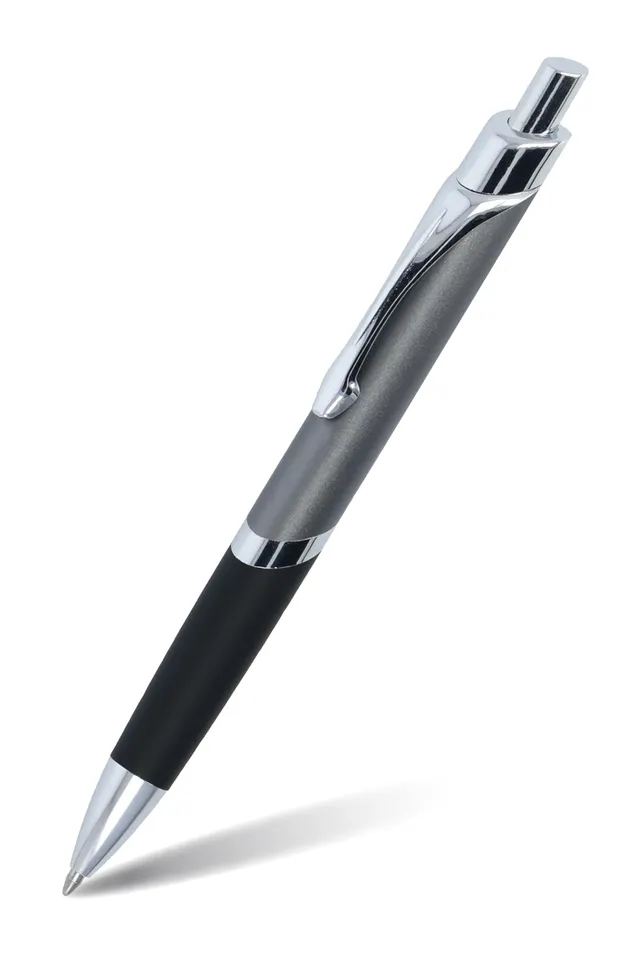 online-druck-kugelschreiber-sporty-grau-aluminium-dokumentenecht-blau image 1