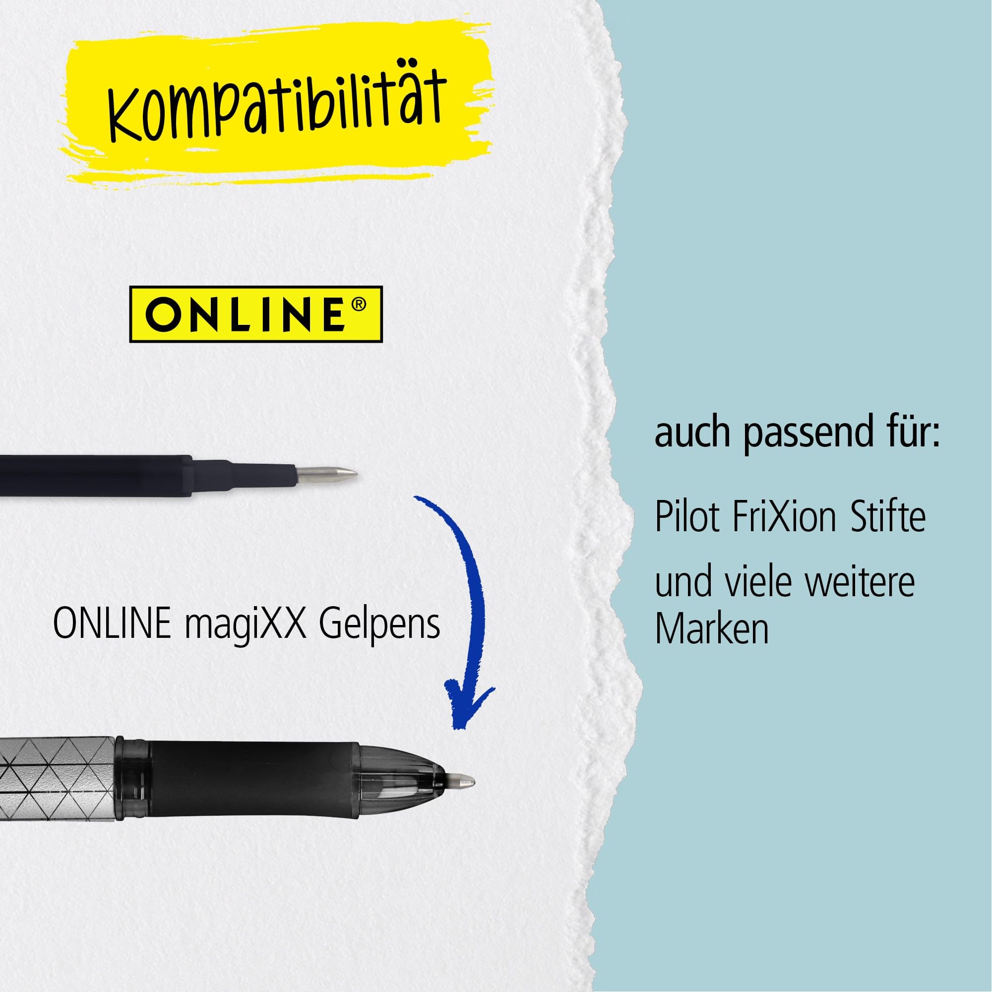 online-magixx-radierbare-ersatzminen-gr-n-0-7-mm-3er-f-r-gel-tintenroller image 6