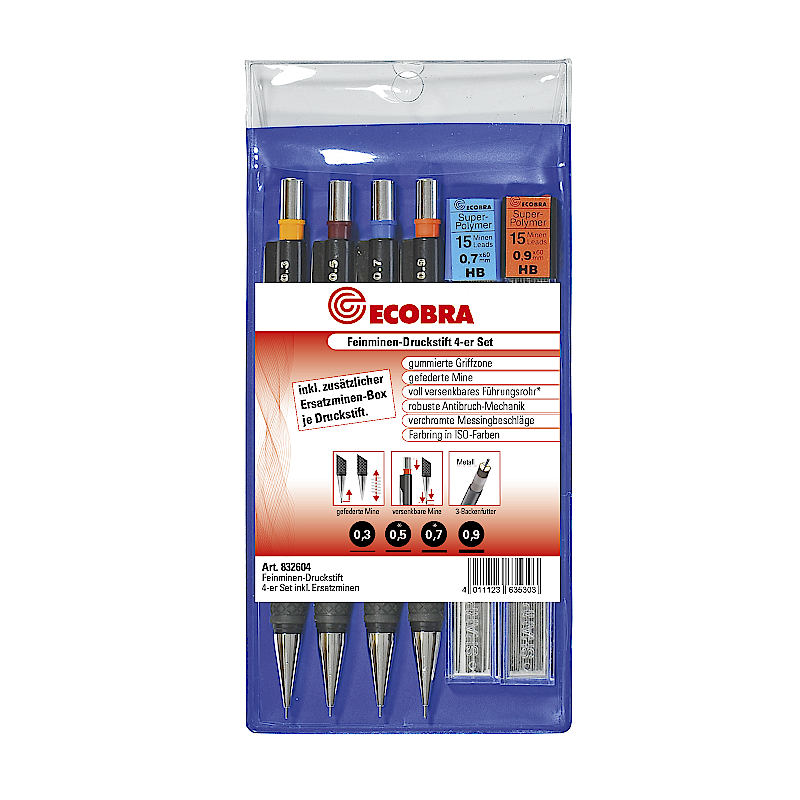 ecobra-feinminen-druckstift-display-10x-4er-set-0-3-0-5-0-7-0-9-mm-minendosen image 2