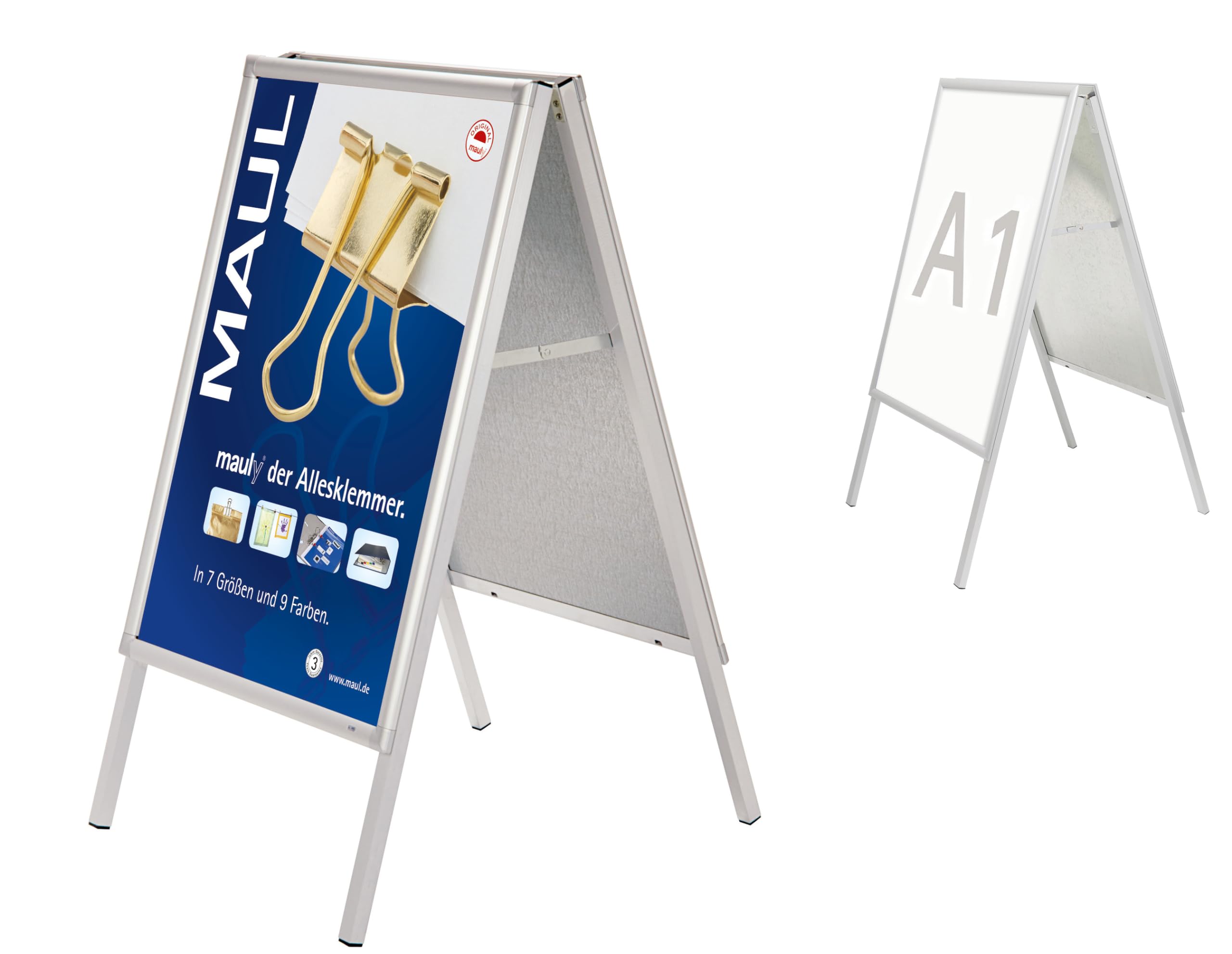maul-kundenstopper-a1-maulpublic-silber-alurahmen-plakatst-nder-hochformat image 3
