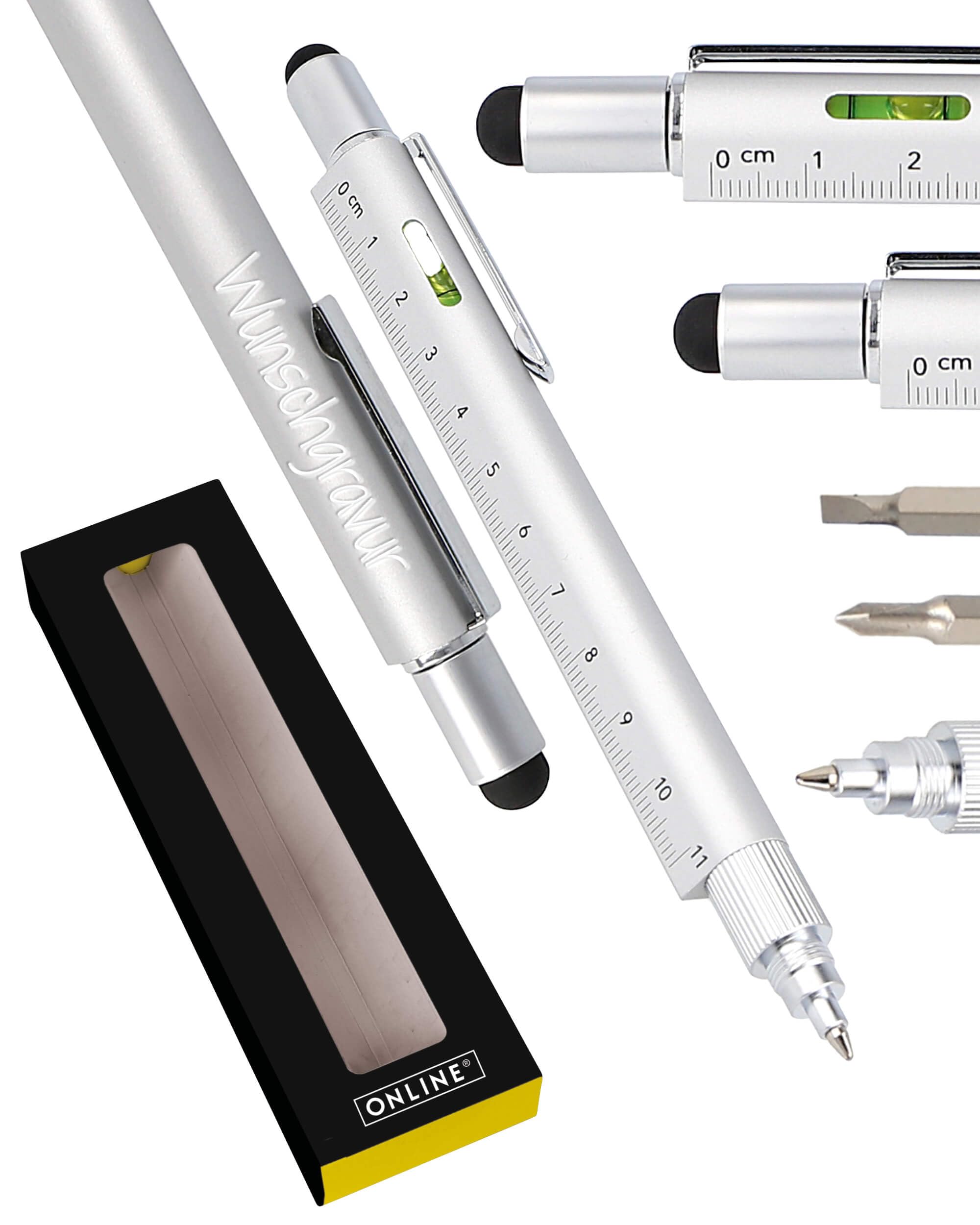 online-hexagon-toolpen-6-in-1-kugelschreiber-gelb-multitool-stift image 7