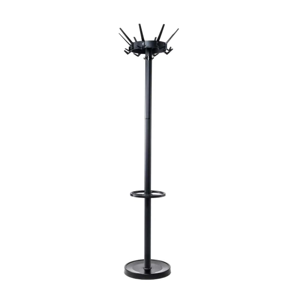 maul-maulcaligo-standgarderobe-schwarz-32-haken-drehbar-mit-schirmhalter image 1