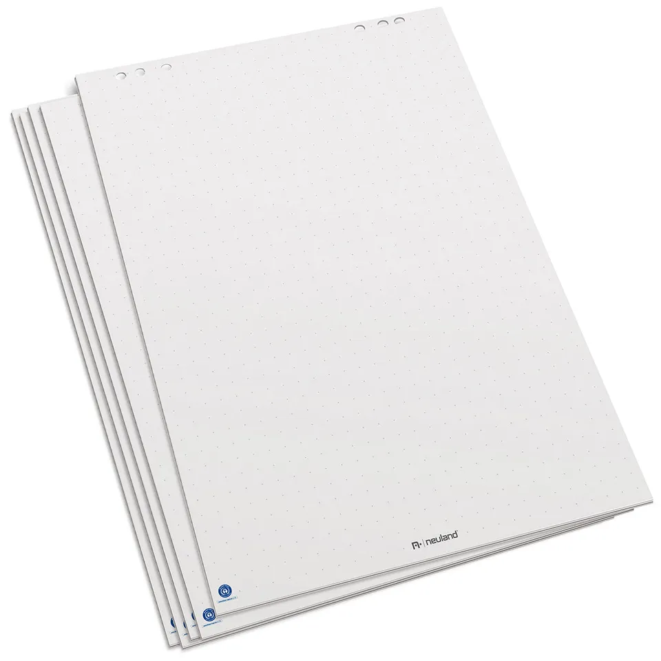 neuland-flipchart-block-5er-pack-wei-recycling-mit-fadenkreuzen image 1