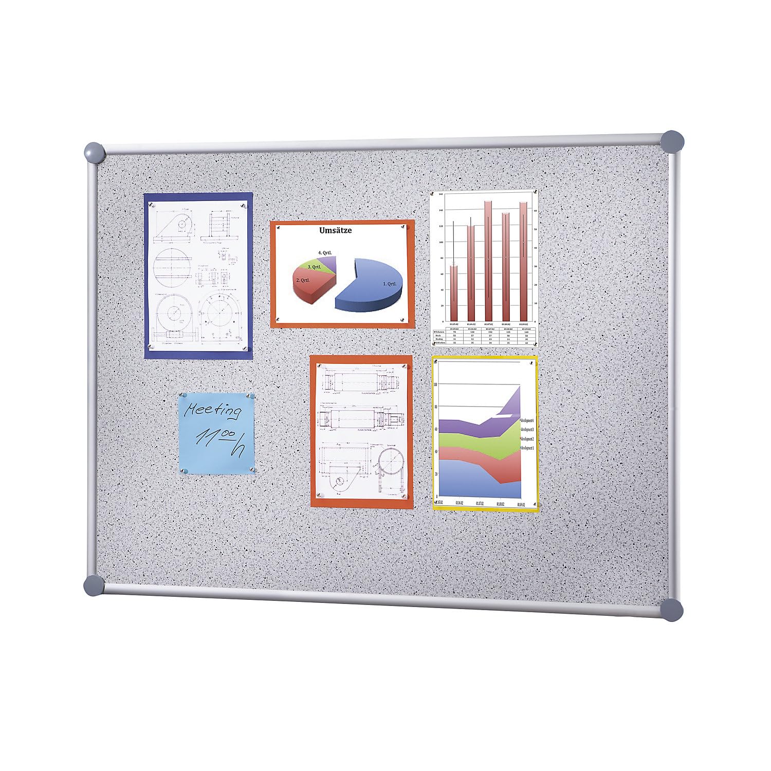 maul-maulpro-pinnwand-grau-90-x-180-cm-alurahmen image 2