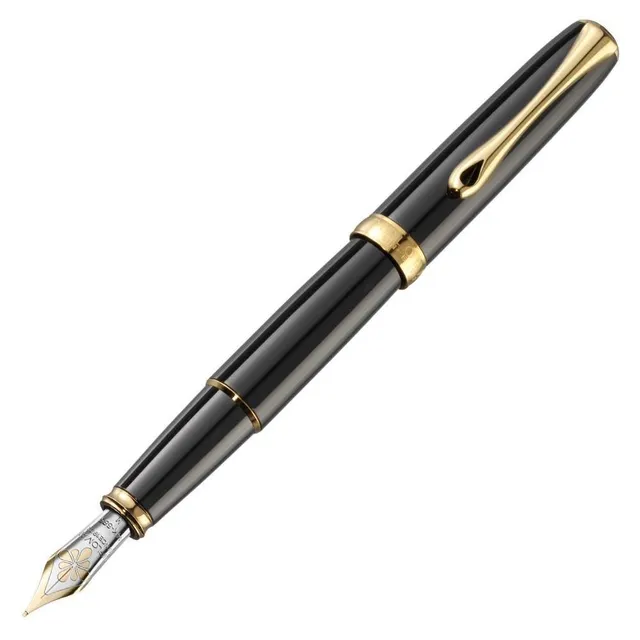 diplomat-excellence-a2-f-llhalter-lack-schwarz-vergoldet-14kt image 1