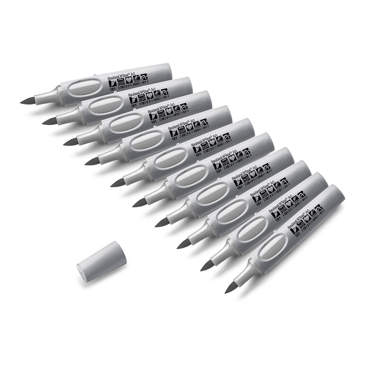 neuland-no-one-art-moderationsmarker-pinselspitze-0-5-7-mm-10er-uni-set image 1