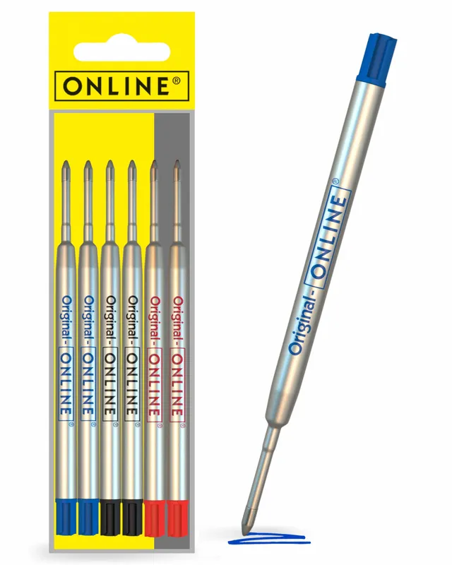 online-g2-gro-raum-kugelschreiberminen-6er-set-m-blau-schwarz-rot image 1