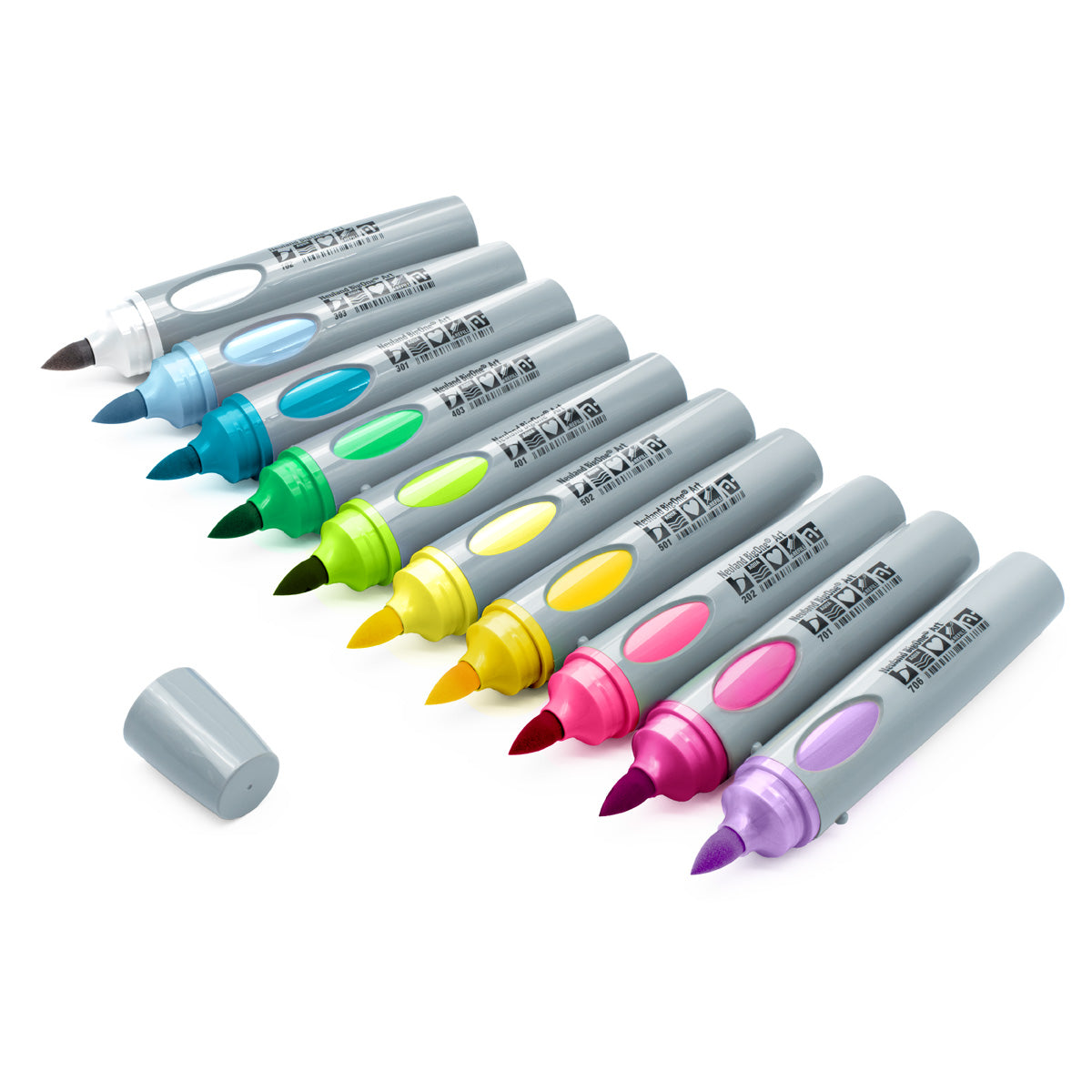 neuland-bigone-art-pinselspitze-2-15-mm-10er-farb-set-moderationsmarker image 1