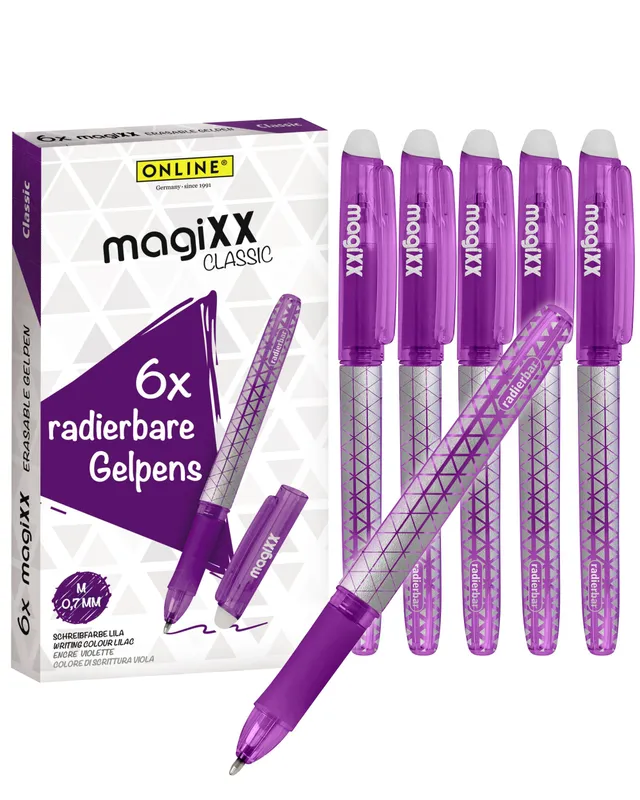 online-magixx-radierstift-gel-6er-set-lila-0-7-mm image 1