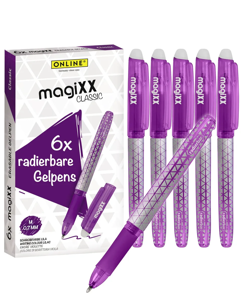 online-magixx-radierstift-gel-6er-set-lila-0-7-mm image 1
