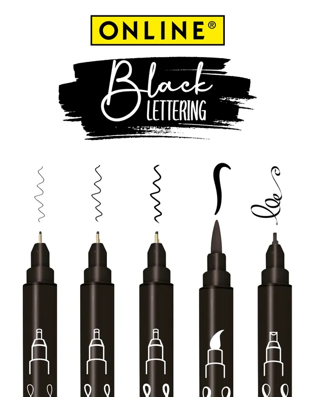 online-calli-brush-handlettering-set-5tlg-schwarz image 1