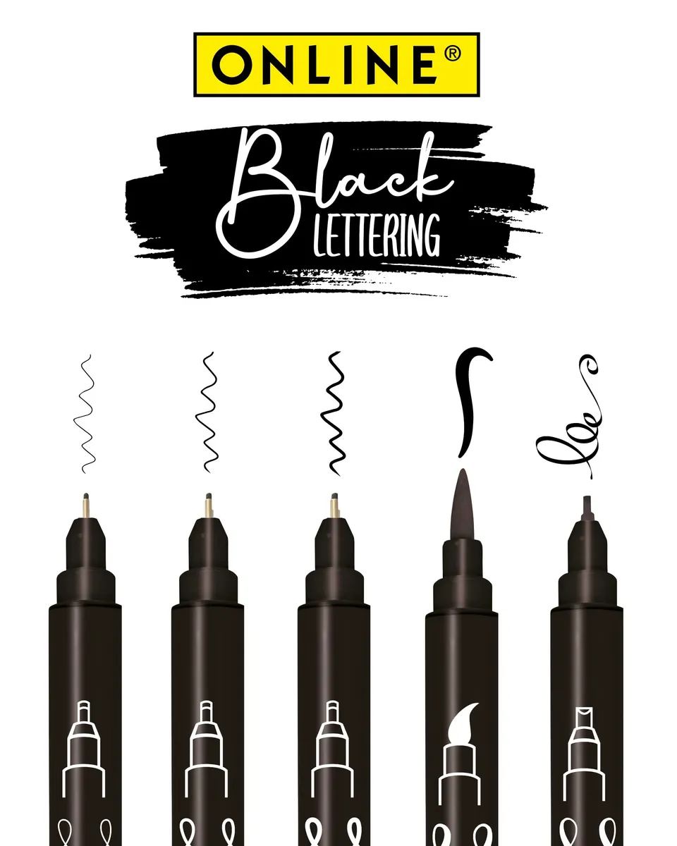 online-calli-brush-handlettering-set-5tlg-schwarz image 1