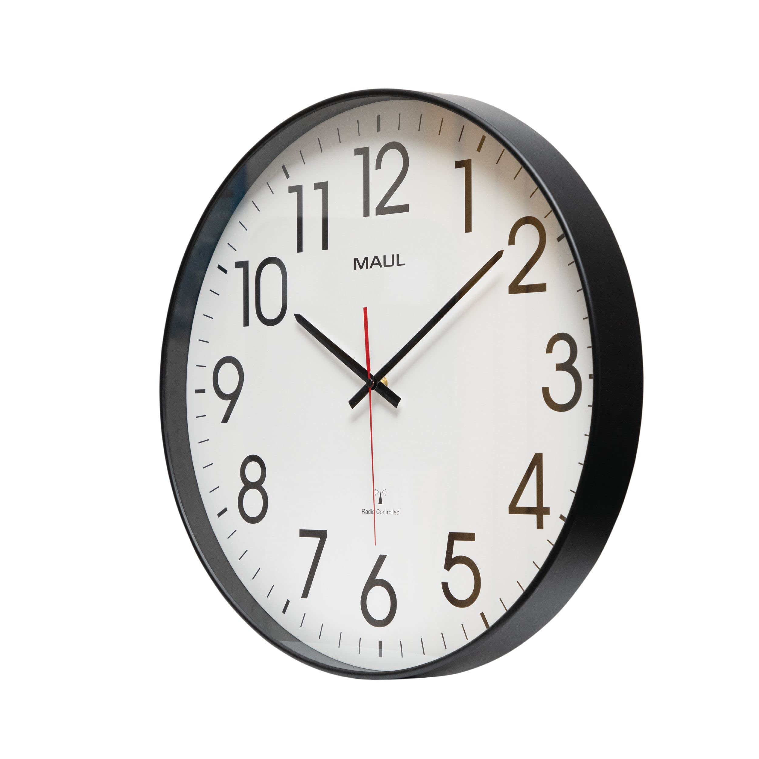 maulclimb-funk-wanduhr-analog-47-cm-schwarz-wei image 2